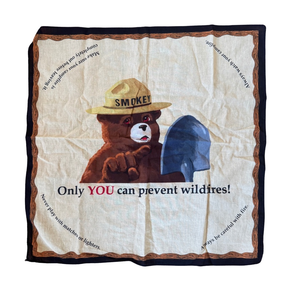 Vintage Smokey Bear Bandana 20x20